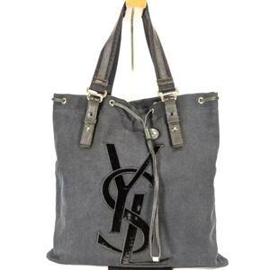 YSL 🔥 Rare 🔥 Rive Gauche Kahala Canvas and Leather Tote Bag!